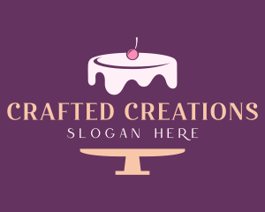 Cherry Cake Dessert logo design