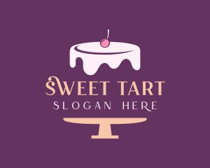 Cherry Cake Dessert logo design