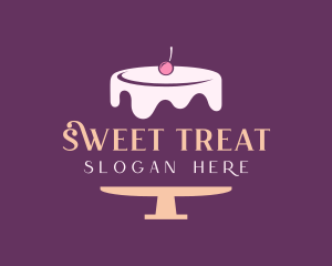 Cherry Cake Dessert logo design