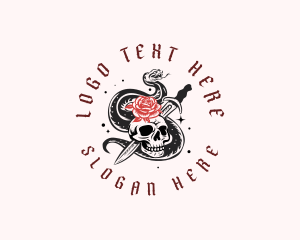 Rose Snake Skull logo