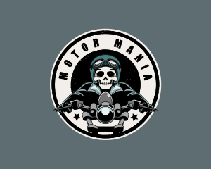 Motorcycle Bike Skeleton logo design