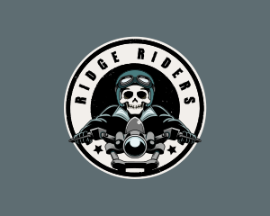 Motorcycle Bike Skeleton logo design