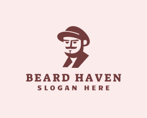 Hipster Mustache Beard logo design