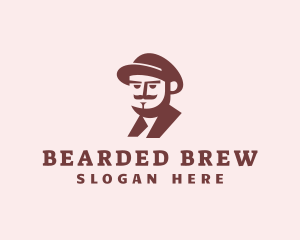 Hipster Mustache Beard logo design