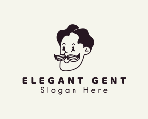 Gentleman Moustache Character logo