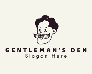 Gentleman Moustache Character logo design