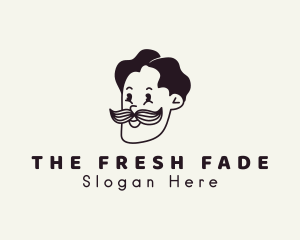 Gentleman Moustache Character logo design