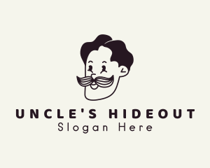 Gentleman Moustache Character logo