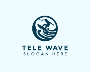 Surfing Waves Sports logo design