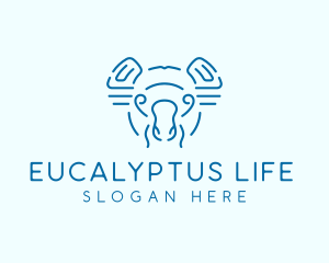 Blue Line Art Koala  logo