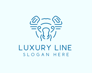 Blue Line Art Koala  logo design