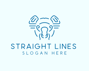 Blue Line Art Koala  logo design