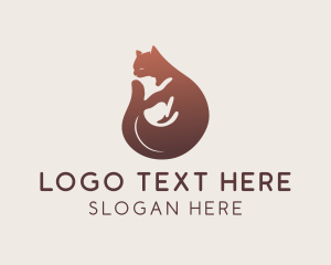 Gradient Cat Kitten logo design