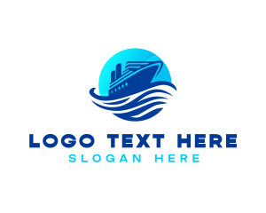 Ocean Cruise Ship logo design