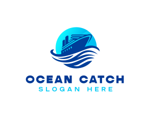 Ocean Cruise Ship logo design