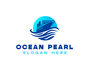 Ocean Cruise Ship logo design