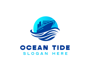 Ocean Cruise Ship logo design