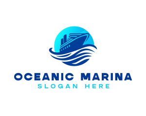 Ocean Cruise Ship logo design