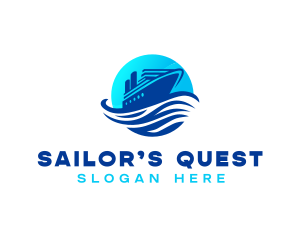 Ocean Cruise Ship logo design