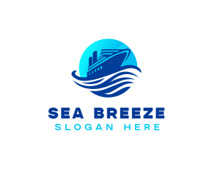 Ocean Cruise Ship logo design