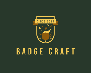 Organic Tea Kettle Badge logo