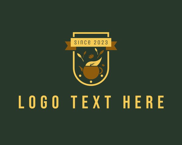 Organic Tea Kettle Badge logo