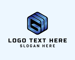 Metallic Cube Letter G logo