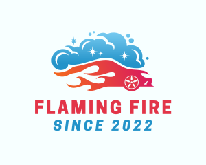 Flaming Car Wash Cleaning  logo