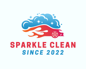 Flaming Car Wash Cleaning  logo