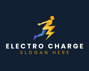 Human Lightning Bolt logo design