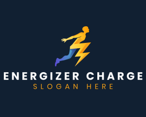 Human Lightning Bolt logo design