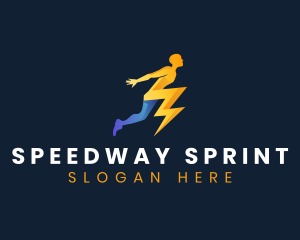 Human Lightning Bolt logo design