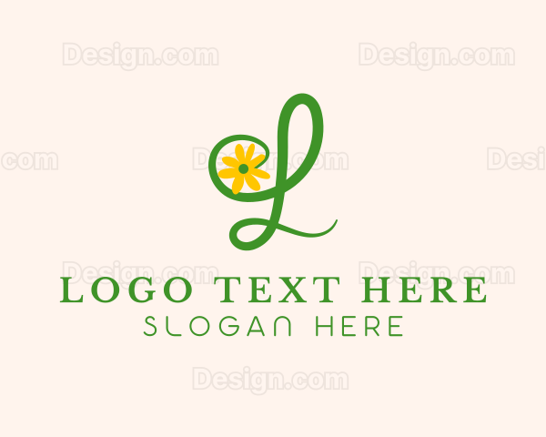 Sunflower Floral Letter L Logo