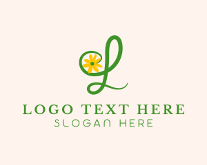 Sunflower Floral Letter L logo design