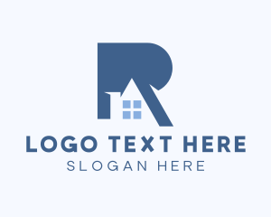 Real Estate House Letter R logo design