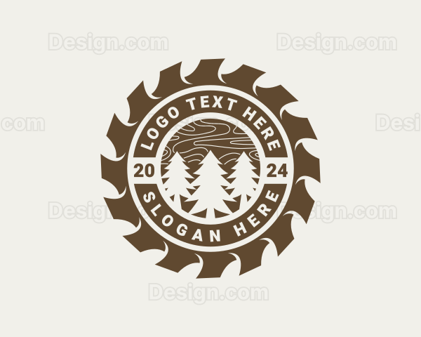 Woodcutter Logging Sawmill Logo