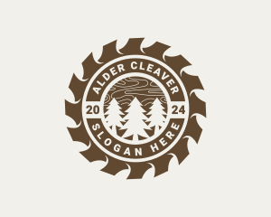 Woodcutter Logging Sawmill logo design