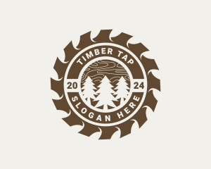 Woodcutter Logging Sawmill logo design