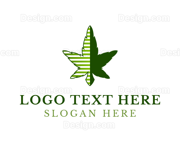 Green Cannabis Stripes Logo