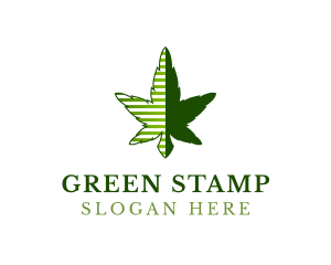 Green Cannabis Stripes logo design