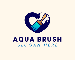 Heart Brush Painting logo design