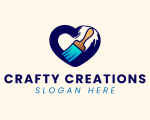 Heart Brush Painting logo design