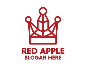 Red Crown Outline logo design