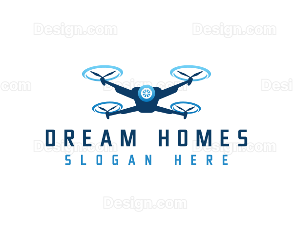 Drone Flying Aviation Logo