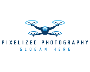 Drone Flying Aviation logo design