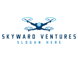 Drone Flying Aviation logo design