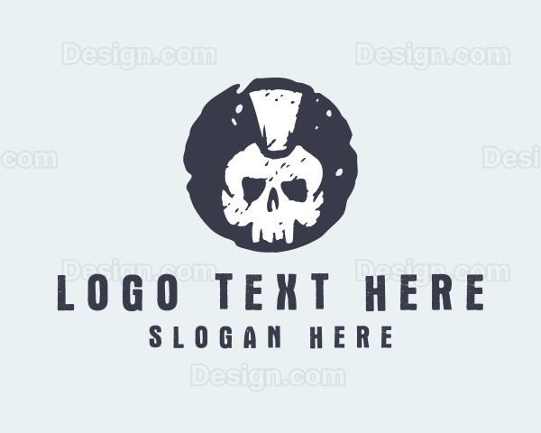 Mohawk Skull Gangster Logo