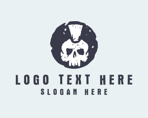 Mohawk Skull Gangster logo design