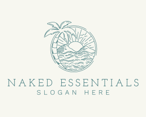 Sunset Tropical Beach  logo design