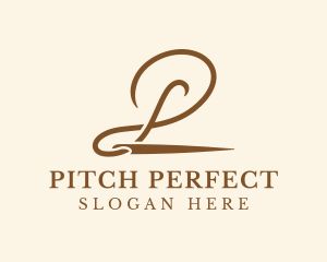 Needle Stitch Letter P logo design